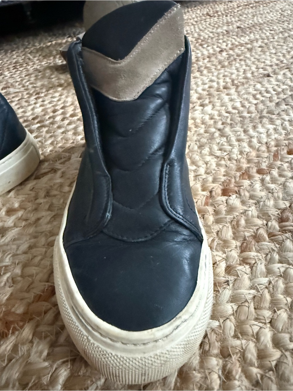 Black and Tan leather Slip-On Women's Sneaker